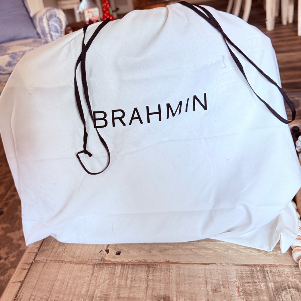 Brahmin Tan and Black Crocodile-Embossed Shoulder Bag - Picture 7 of 7